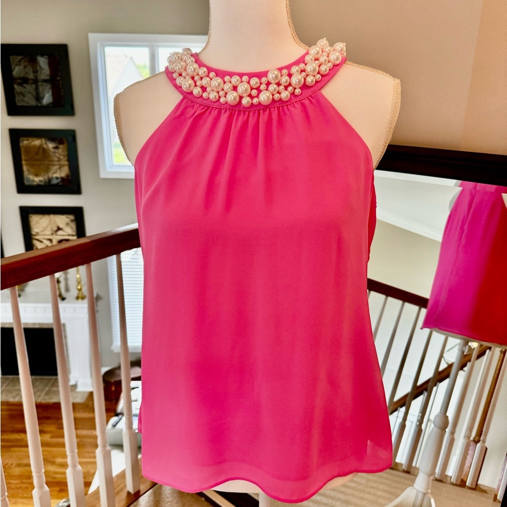 Lilly Pulitzer size small halter top with a pearl neckline, like new no tags